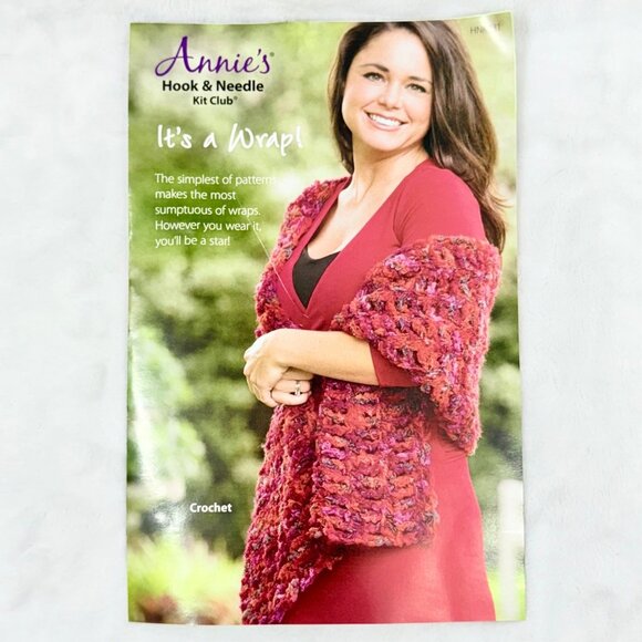Annies Hook & Needle Kit Club "Its A Wrap" Crochet & Knit Pattern w/Yarn - New - Picture 1 of 9